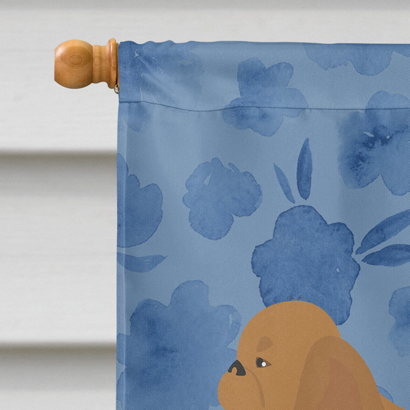 Caniche en polyester à 2 côtés 40 x 28 po standard welcome drapeau maison, Épagneul cavalier roux