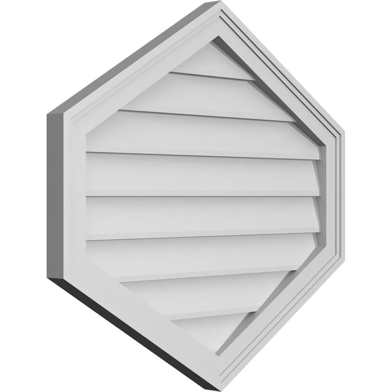 Ventilé vertical à pignon vertical 7/12 po, H 26 po x l 28 po x P 1,5 po