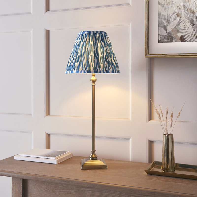 Lila Table light with 25cm shade, Antique Brass, Blue