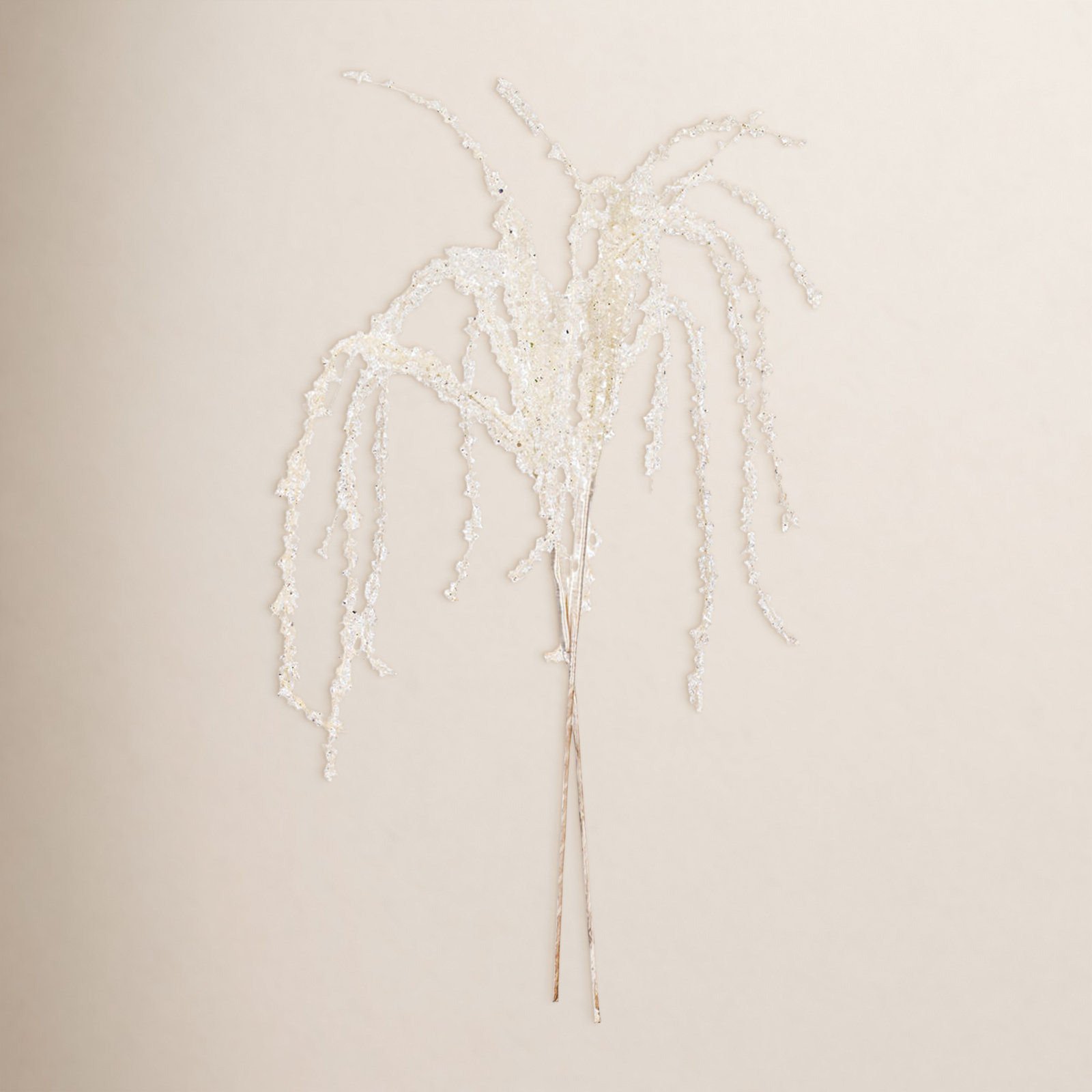 Hanging Ice Floral Stems, White