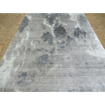 Tapis oriental moderne abstrait en soie noué à la main 8 x 10 pi 3 po avec soie 7BE6C2A4608642AB91051676A9191C12