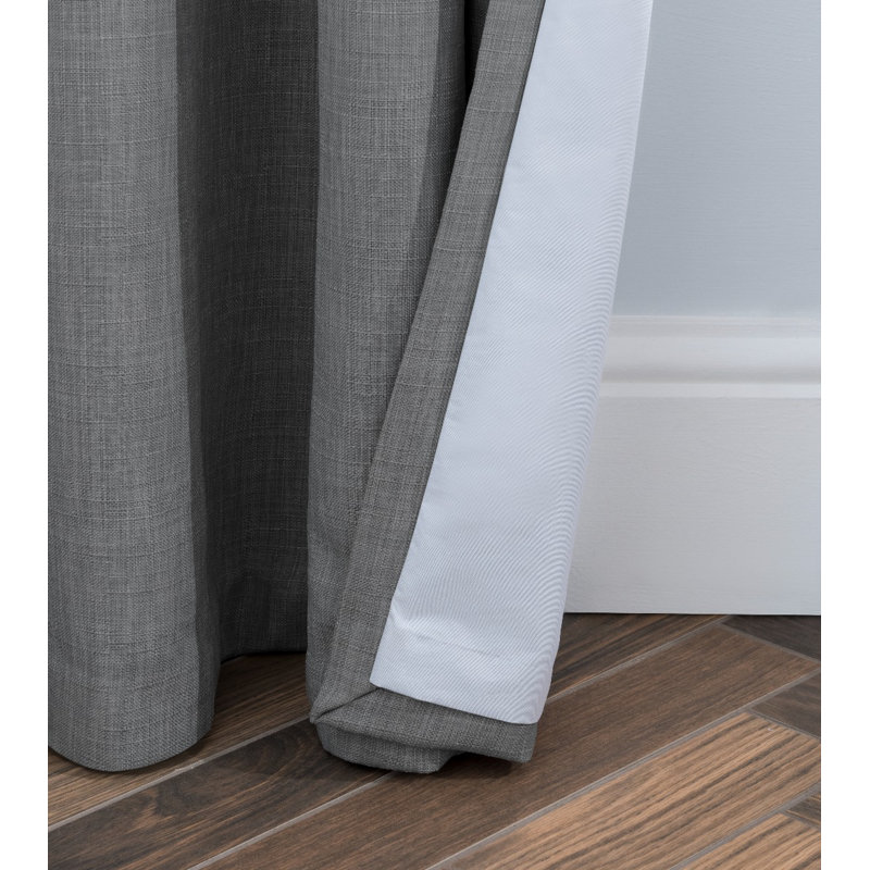 Bittar Blackout Curtain Panel Pair, Charcoal, 117 W x 137 D cm