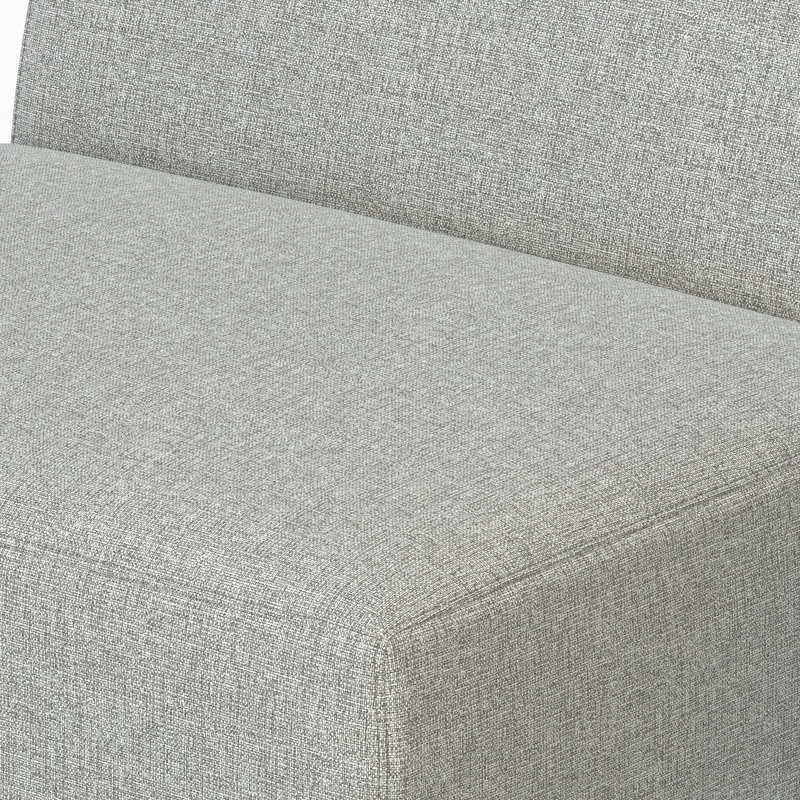 Pale Grey 34-Inch Recycled Polyester Armless Sofa Module