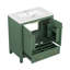 Meuble-lavabo de 30 po avec lavabo simple, lavabo sous le comptoir, armoire de rangement pour la salle de bain avec 2 portes et un tiroir, fermeture en douceur, rangement multifonctionnel, structure en bois massif