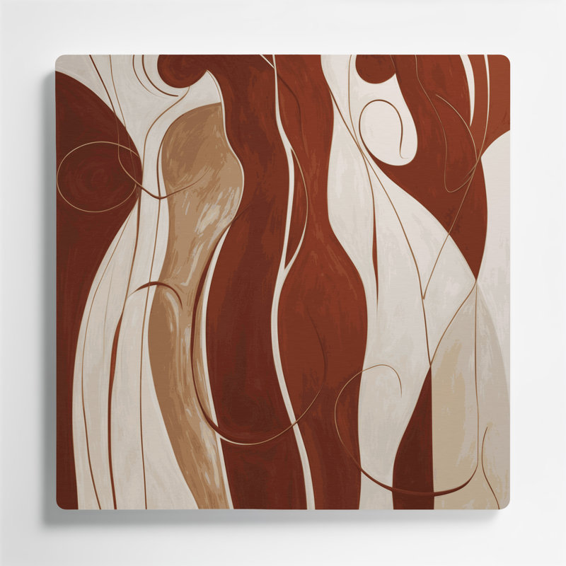 Art mural abstrait en métal brun 17, 12" H x 12" W