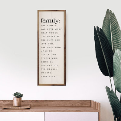 «Family The People You Love White» sur bois
