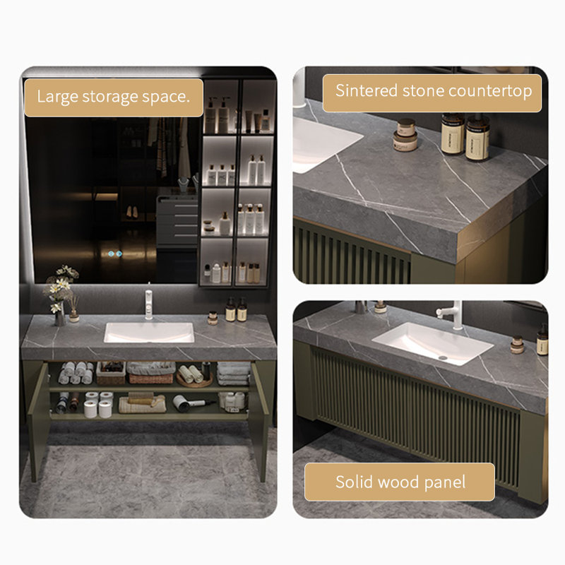 Light luxury simple style bathroom cabinet, 21.6" H x 51.1" W x 21.6" D