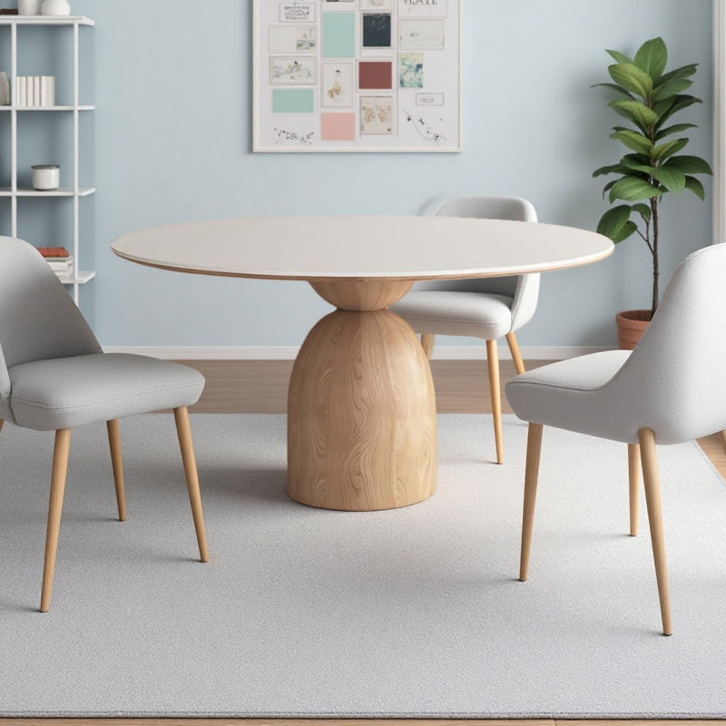 Table ronde en bois massif Studio Slate, H 29,53 po x L 59,06 po x l 59,06 po