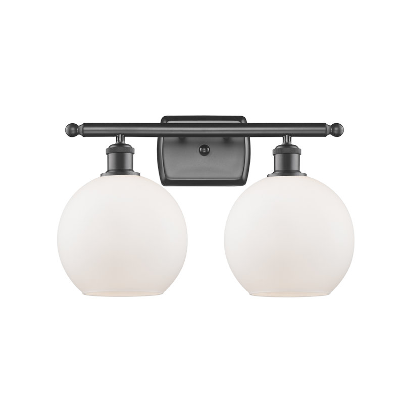 Éclairage de salle de bain à intensité variable à 2 lumières Baptista, Ampoule à DEL rétro de 6 watts, Bronze profond