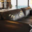 Canapé modulaire noir en cuir véritable-338909451-338909453