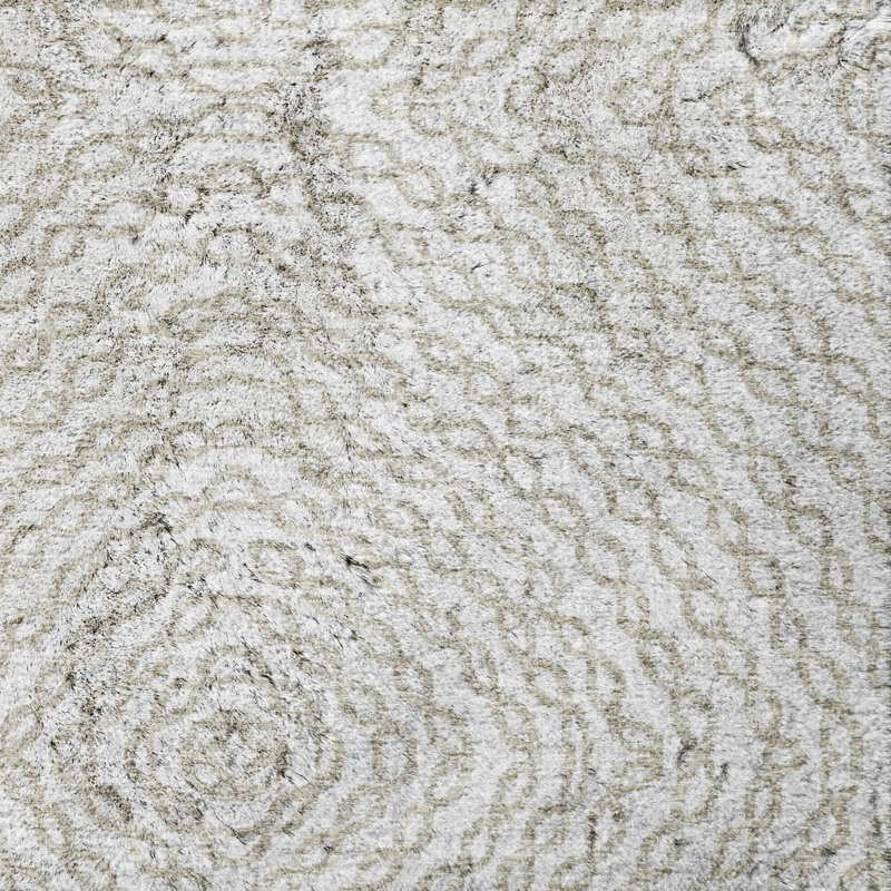Premium Machine Washable Dream Shag ADS74 Chain Links Rug, Linen, 9' x 12'