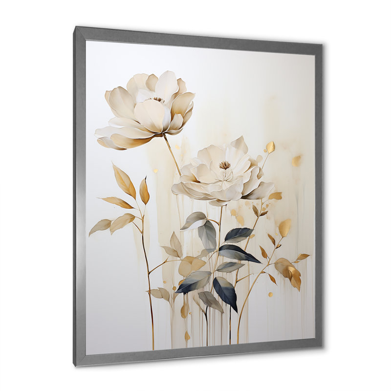 Beige minimalisme botanique sérénité III, reproduction d'art sur toile, H 20 po x l 12 po x P 1 po, Cadre simple argenté