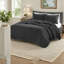 Ensemble de literie réversible noir en microfibre simple TG Farmhouse