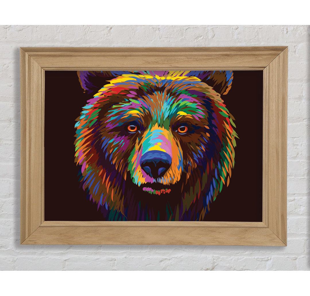 Vibrant Bear Face - Bilderrahmen Kunstdrucke