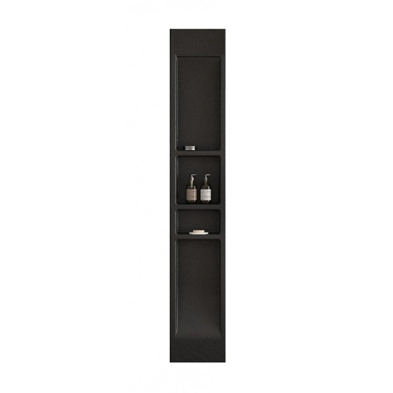 Niche de douche SMC 14 x 96 po, 4 sections, Noir mat