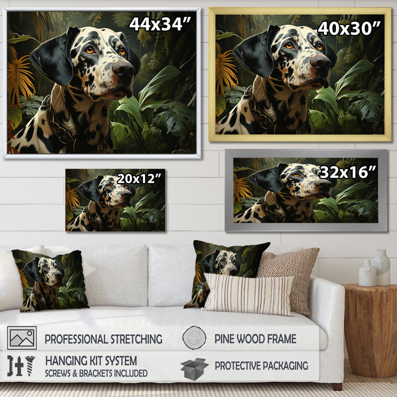 «Dalmatian Dream VI», reproduction sur toile, Cadre doré à coins fermés, H 12 po x l 20 po x P 1 po