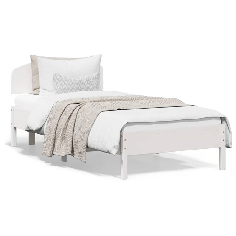 Arezzini Solid Wood Bed, European Single (90 x 200cm), White
