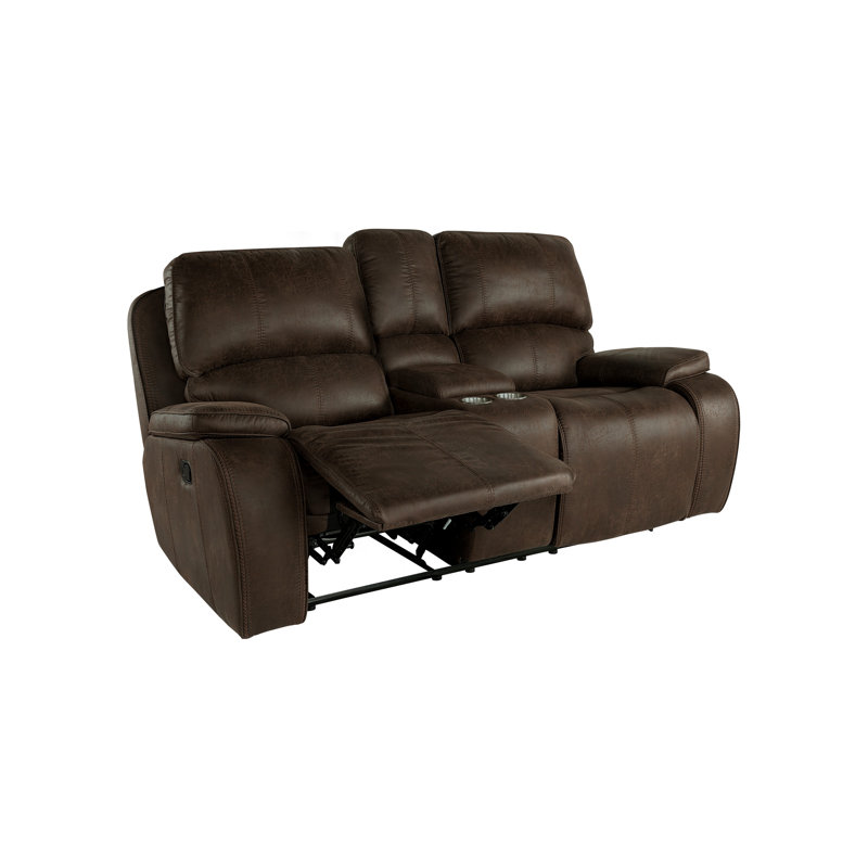 Causeuse inclinable à accoudoirs coussinés de 78,7 po Talo, Manual Recline