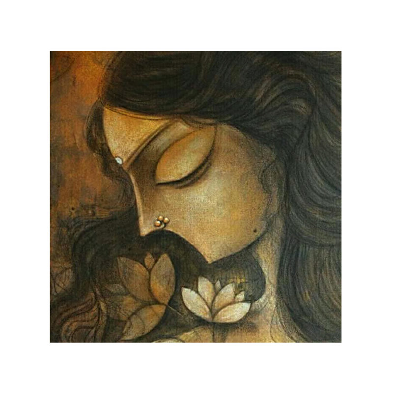 La femme - Peace In Mind Peinture | Technique mixte sur toile | Par Smita Asarkar