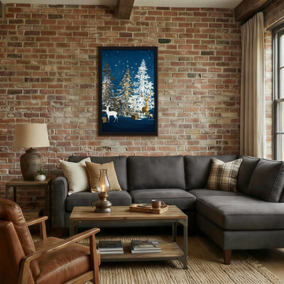 Animals Winter Forest Deer And Gift Boxes