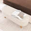 Banc de rangement ovale avec pieds en bois-114728475