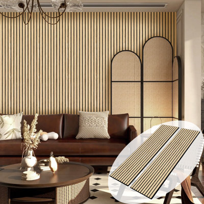 94.6“x 11.8” Flexible Slat Wall Panels, Acoustic Wall Panels with Self-Adhesive Backing,  Easy to Install Without Tools（2 Pack）