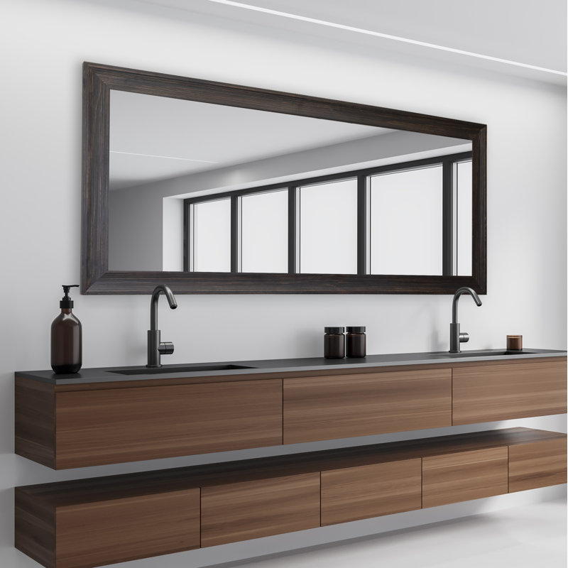 Bloodworth Solid Wood Flat Mirror, 34.5" H x 61" W, Brown