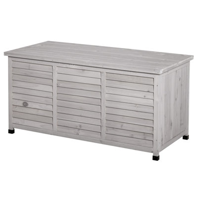 Outsunny 75 Gallon Wooden Deck Box, Outdoor Storage Container