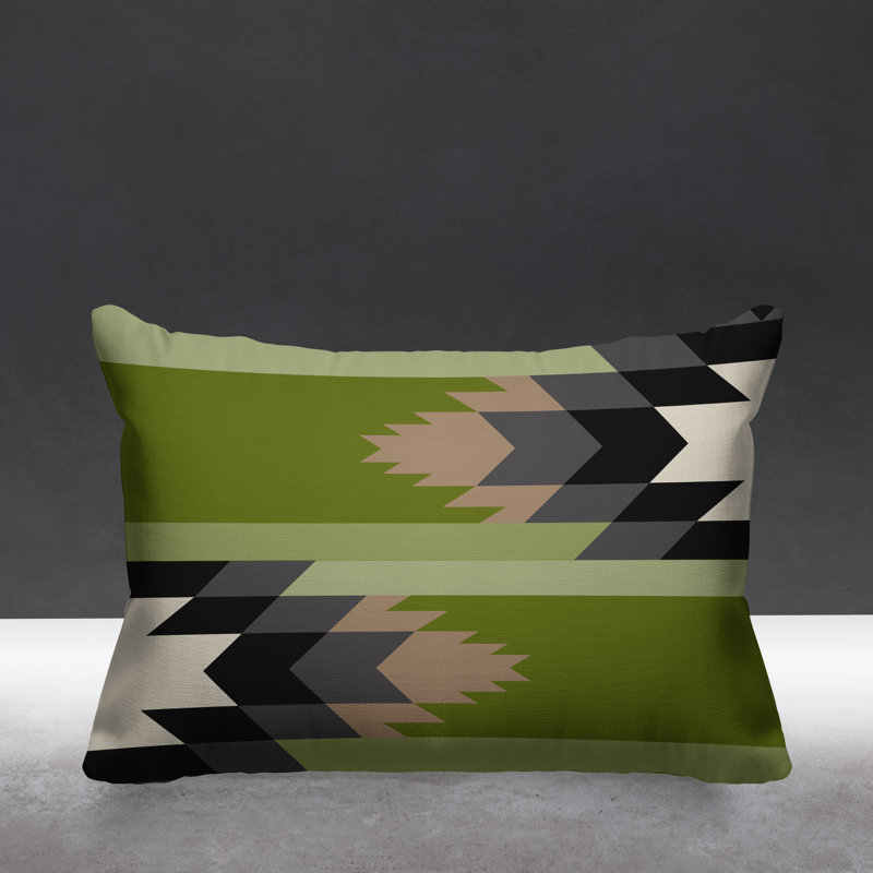 Coussin intérieur / extérieur Lansa Southwestern, Chartreuse