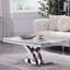 Table basse 48 "rectangulaire avec base en acier inoxydable argenté