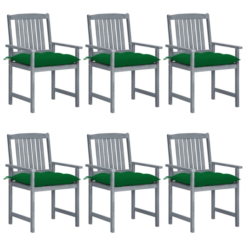 Chaise de patio avec coussins Ariyeh, Vert, Gris