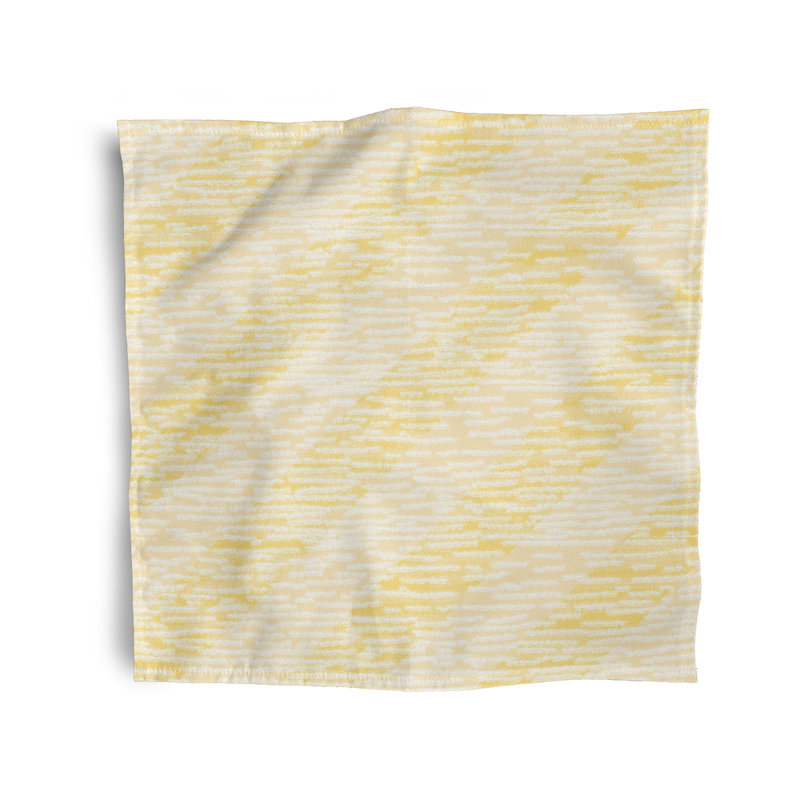 Ayvrie Polyester Striped Square Napkin, Yellow