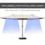 Parasol de patio rectangulaire extérieur en acier 15 'avec base, protection solaire et manivelle Easy-276240102