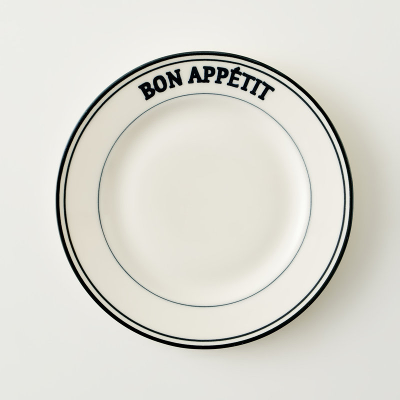 Assiette plate en porcelaine Bon Appetit