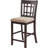 Tan & Counter Chairs  Pair  - Transitional Design With Stable Base And Flared Back Stools  2