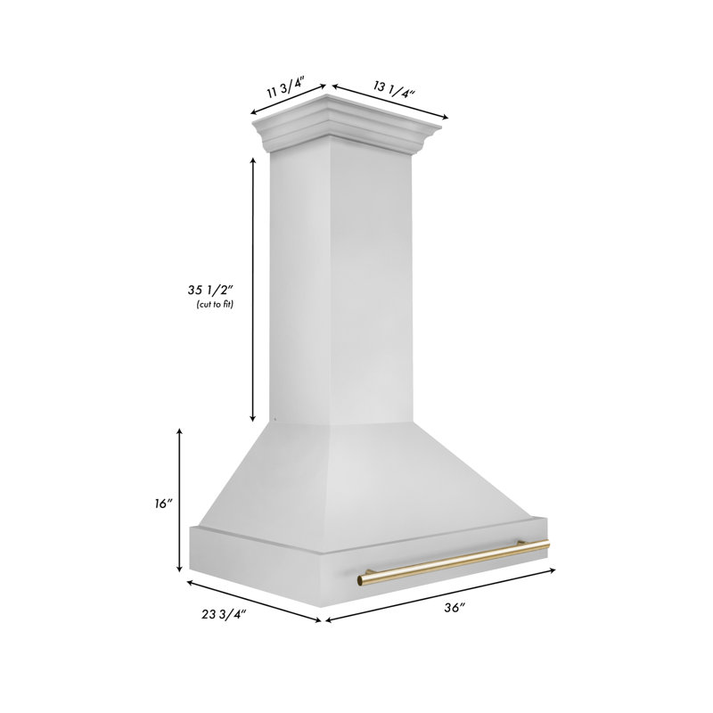 36" Autograph Edition 700 CFM Ducted Wall Mount Range Hood, Stainless Steel/Polished Gold