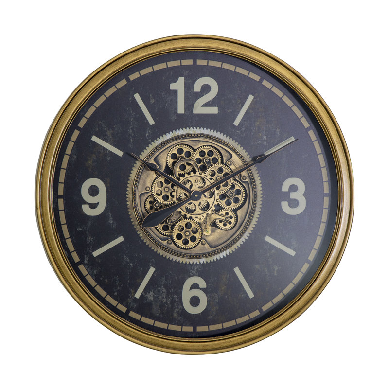 Horloge 32 "en or vieilli avec engrenages mobiles ouverts