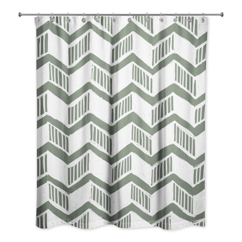 Chevron Shower Curtain, Sage