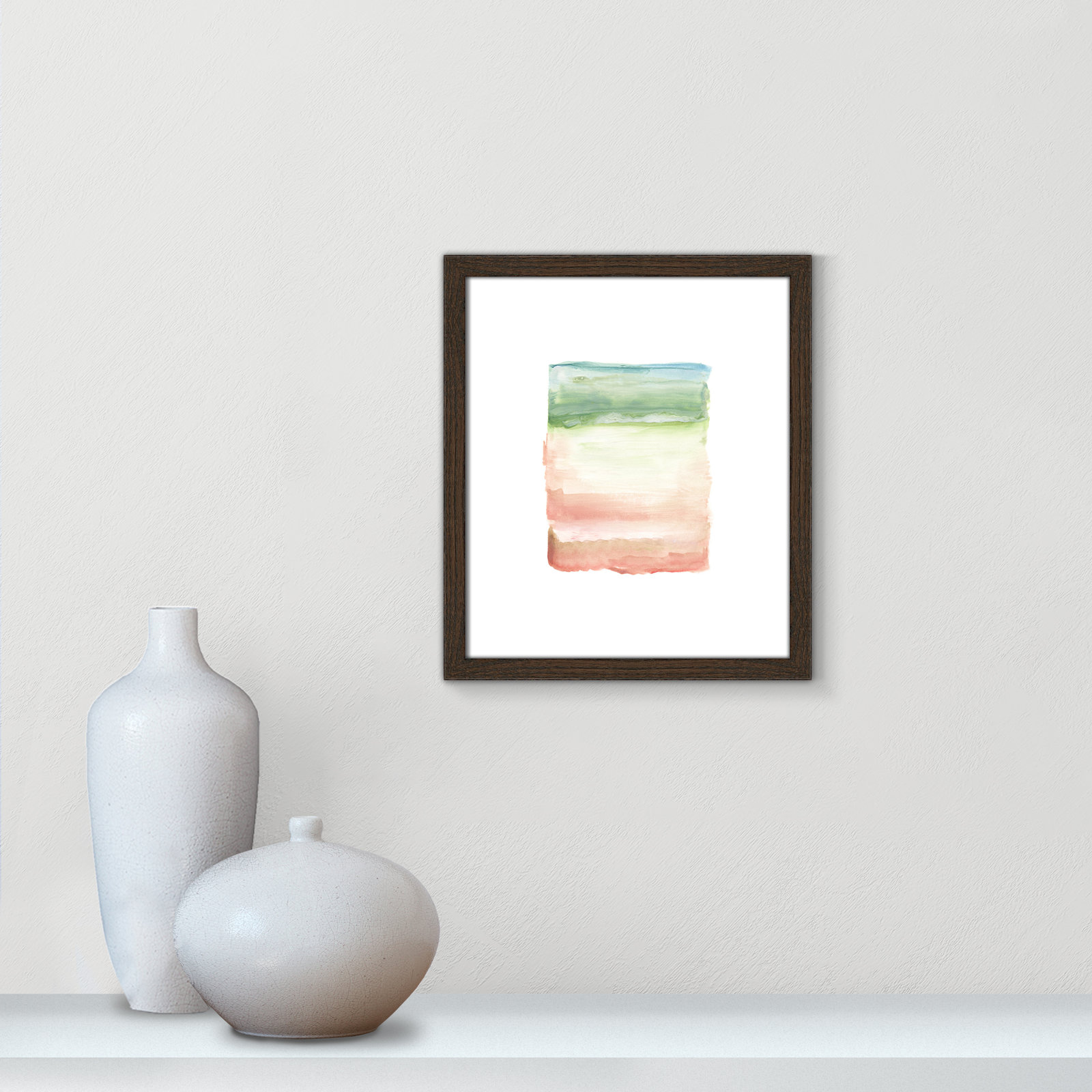 Nabi "Skye I" Print, 15" H x 13" W x 0.75" D, Brown Framed Paper