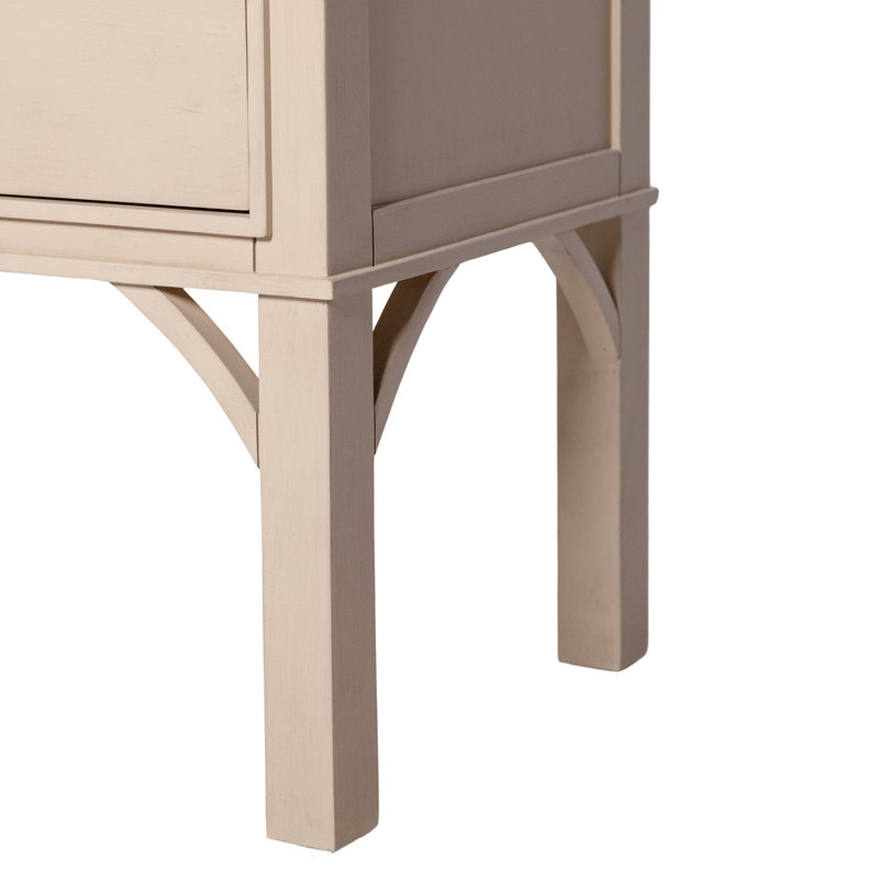 Jackie 2 - Drawer Solid Wood Nightstand, Antique Gray
