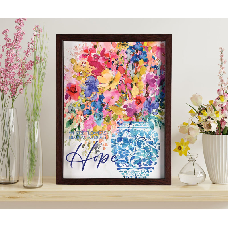 Art mural encadré où les fleurs s'épanouissent