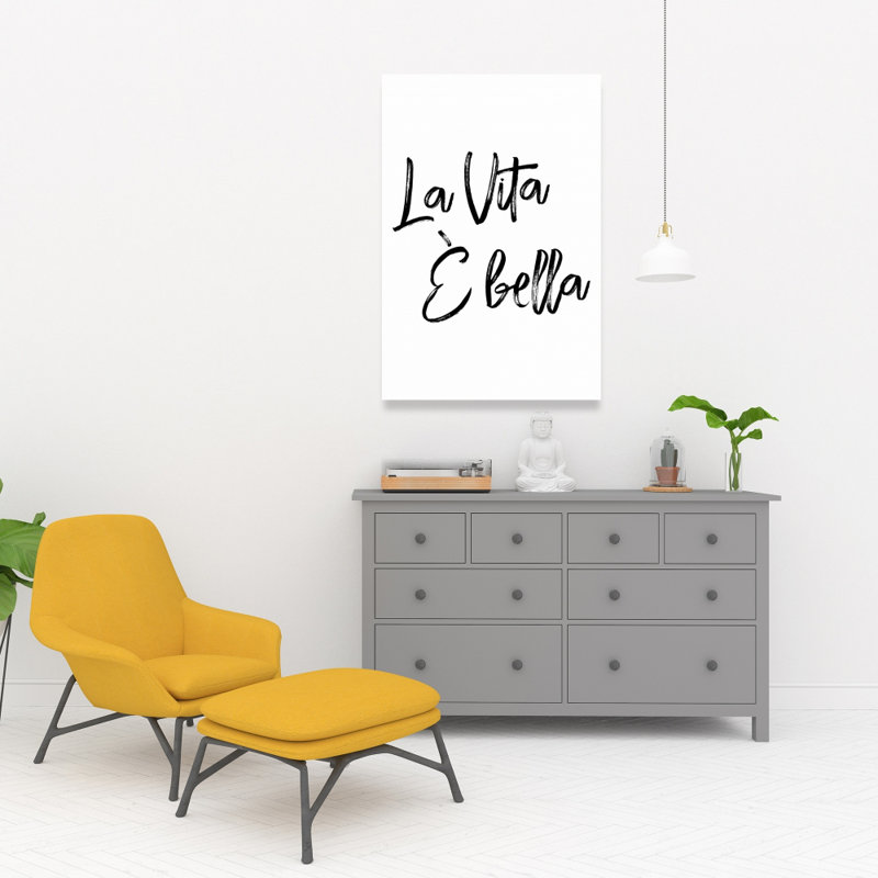 La vita è bella - typo de chambre à coucher et symboles sur toile