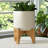 Ceramic Planter with Bamboo Stand - Modern Plant Pot with Elevated Base for Indoor Use-2046762069-2132121805-2046762068