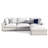 114" 4-Seater L-Shaped Down-Filled Modular Sectional Sofa With Chaise, White-1210356150-1210977023