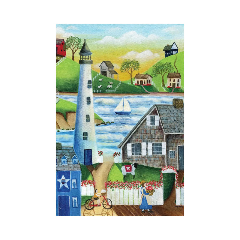 "By the Sea" par Cheryl Bartolo-impression d’art graphique, Toile tendue, H 48 po x l 32 po x P 1,5 po, Pas de tapis