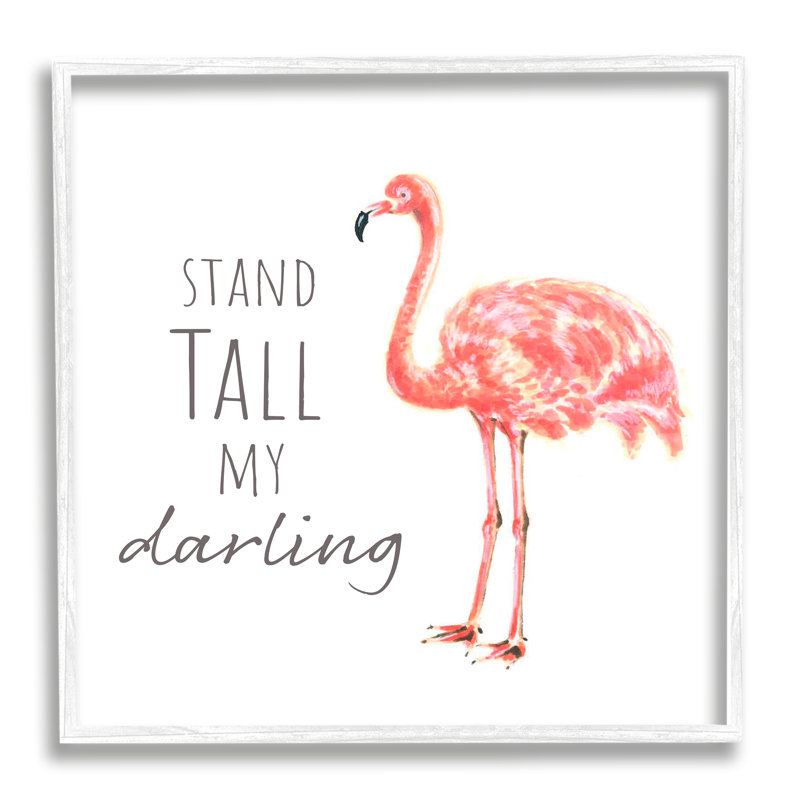 «Stand Tall My Darling Motivation» par - Art textuel, Giclée encadrée blanc bord de mer, H 12 po x l 12 po x P 1,5 po