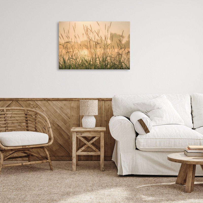 «Grassy Country Reeds», art mural sur toile par Marty Hulsebos, H 20 po x l 30 po