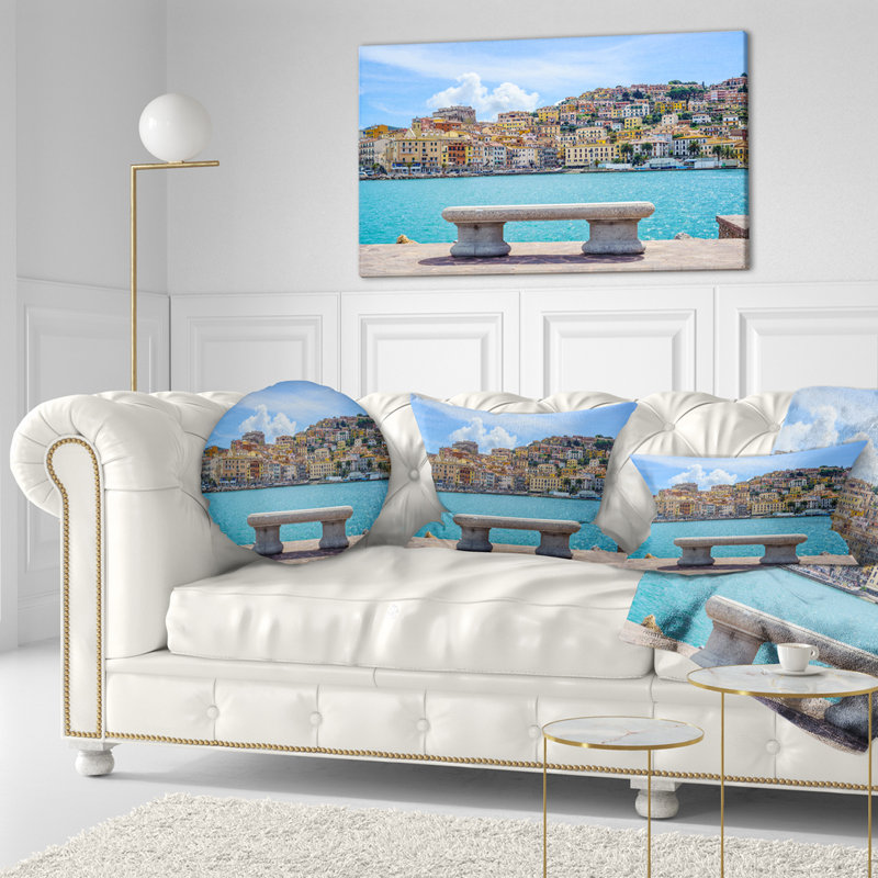 Coussin lombaire en santo stefano avec banc de mer mer shore