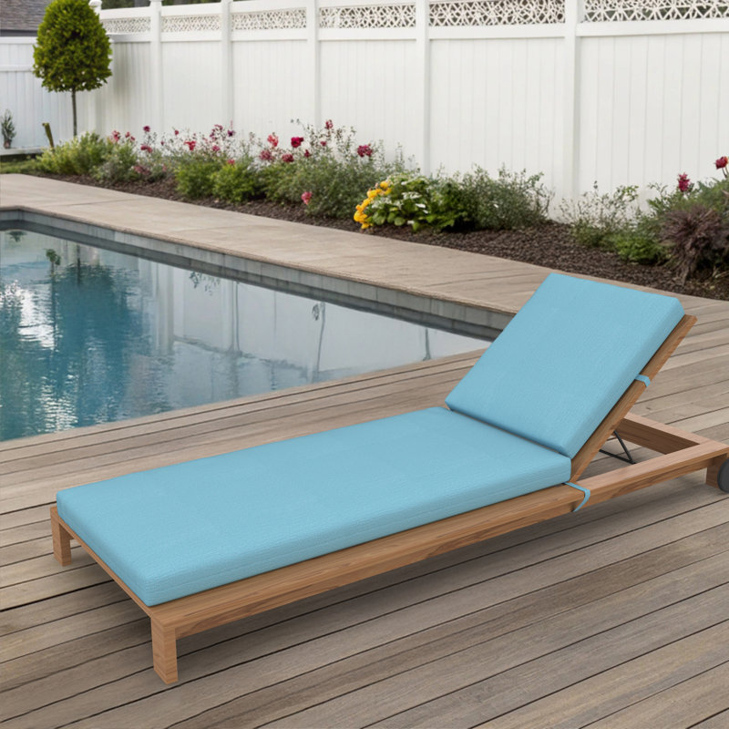 Amala Sunbrella® Outdoor Chaise Lounge Cushion, 23" x 29"/25" x 47" , Cast Horizon Sunbrella® Plainweave