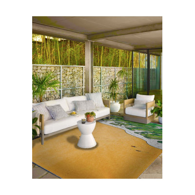 Tapis lavable à motif tissé Mossy Sea